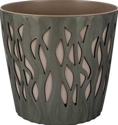 Горшок для цветов InGreen Winds D 340мм/20 л с дренажной вставкой 18,7л антрацит                            